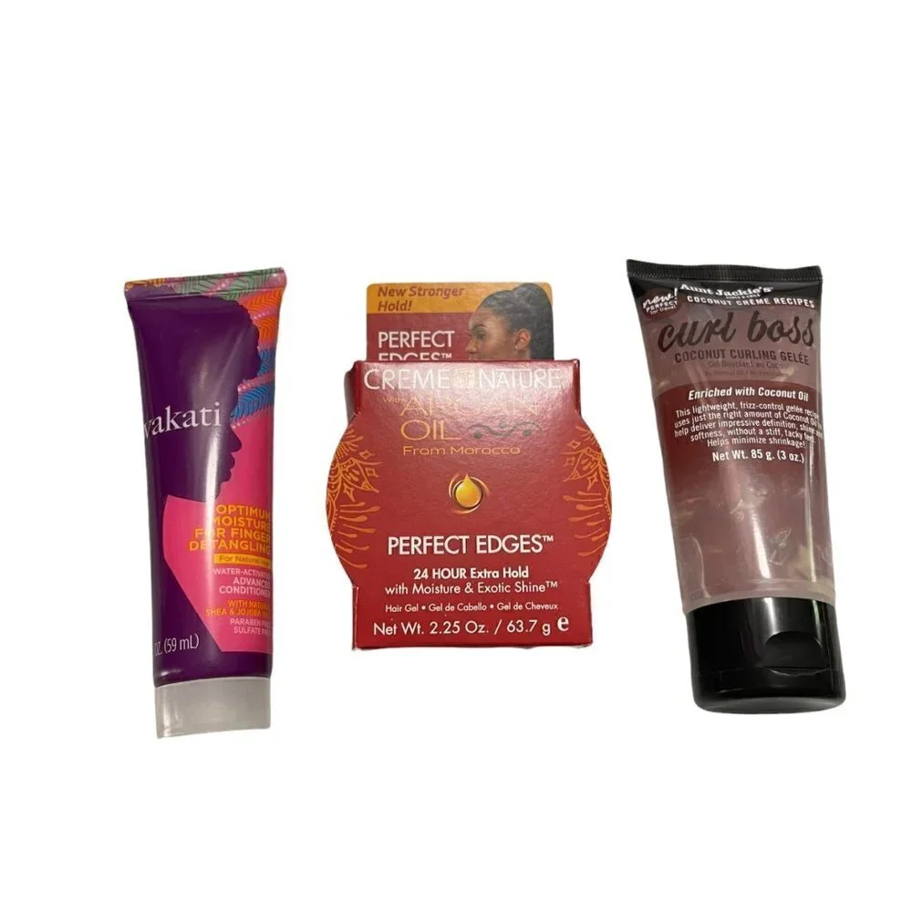 Wakati Detangler Creme Of Nature Perfect Edges Aunt Jackies Curl Boss Gel Bundle